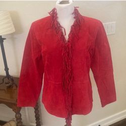 Dialogue Red Fringed Jacket