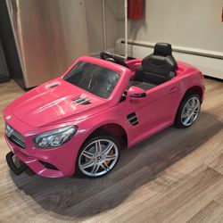 12v Little Kids Pink Mercedes Ride On Car