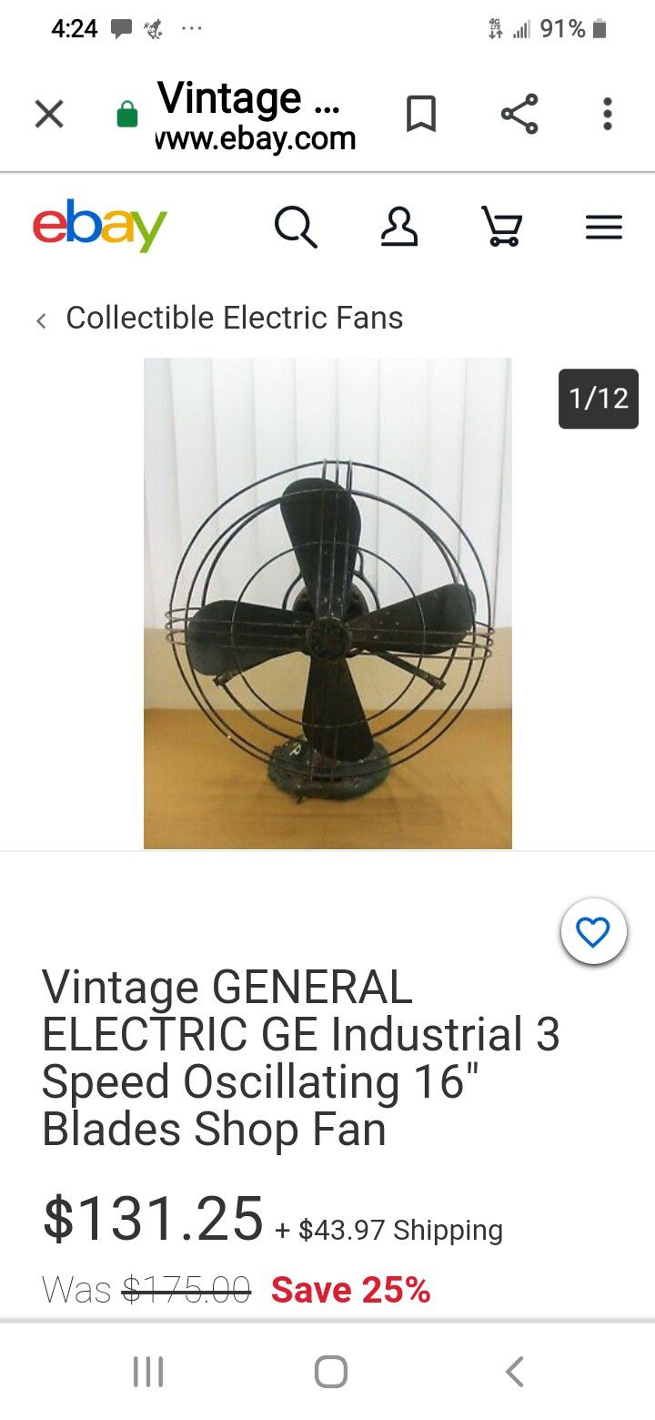 Vintage small antique desk fan