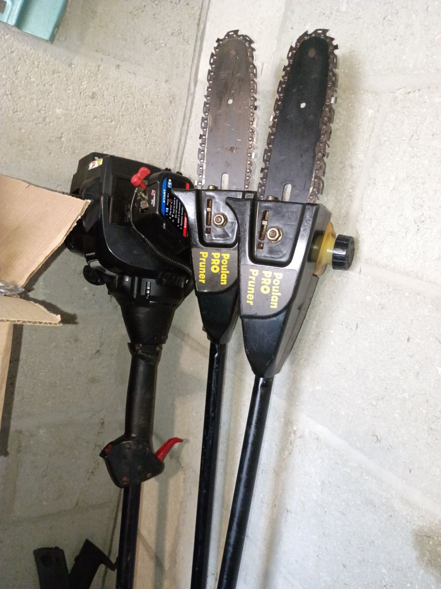 Lawn equipment setup pole saws, edger , trimmer all working like new