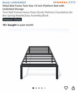 Black metal twin bed frame