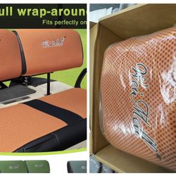 Golf Cart Seat Covers Fit Club Car DS 2000 Before Front Seat Covers for Regular Cushion Breathable Thicken Mesh with Vinyl Leather No Nail Gun Easy to