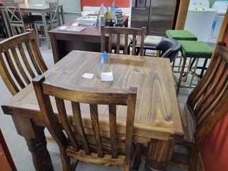 5pc Dining Set Rustic Dolid Wood $799