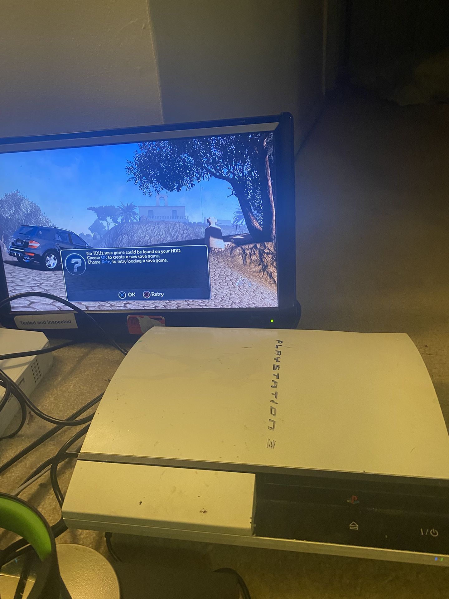 White PS3 Fat All Wires No Controller 