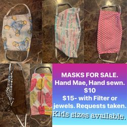 Hand made MASKS, available with filter