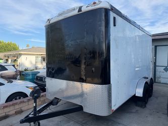 Enclosed Cargo Trailer Black and White