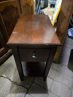 Walnut Brown 13" Storage Chairside Table