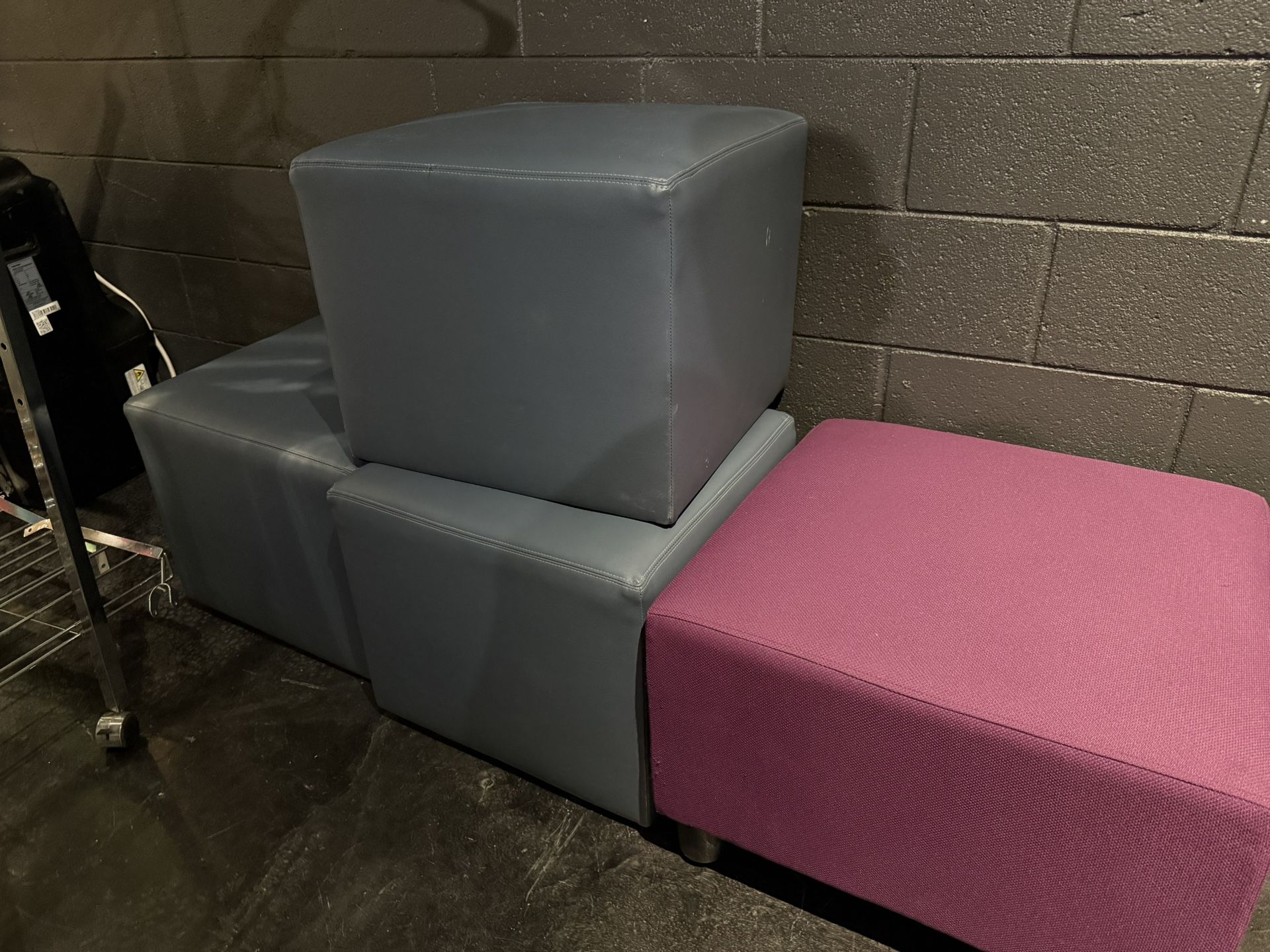 Blue Cubes On Casters Office Seats Ottoman 