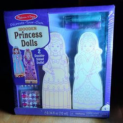 New Sealed Set Of (2) Wooden Princess Dolls And Wooden Fashion Dolls