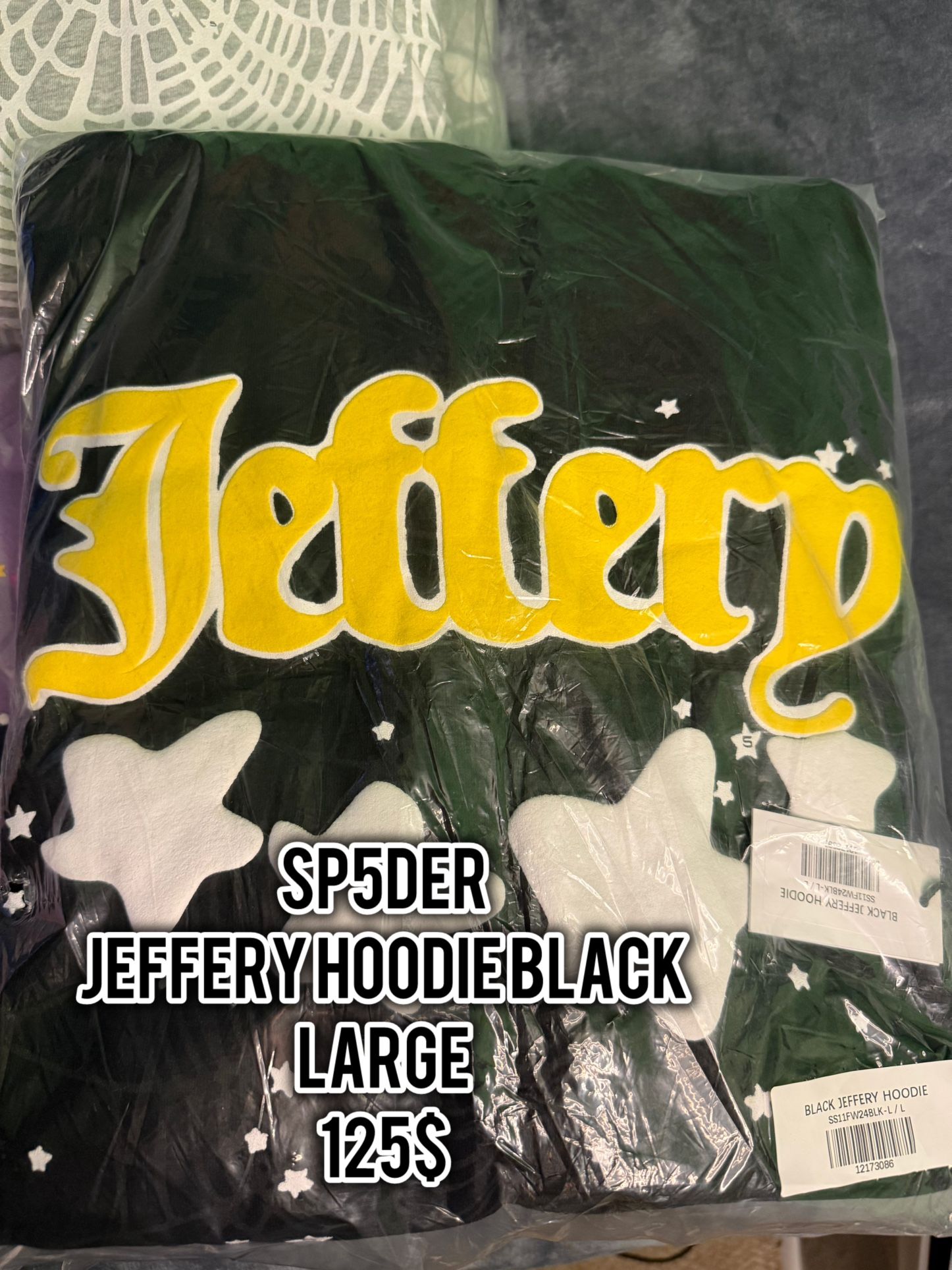 sp5der jeffery black hoodie 