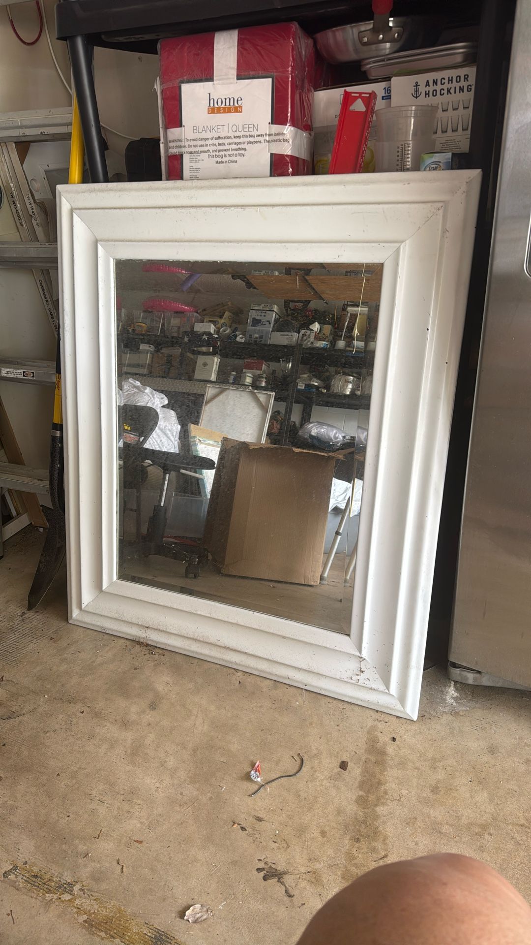 White Wood Mirror