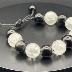 Clear Quartz and Black Tourmaline bracelet 