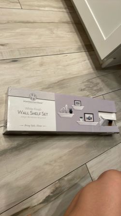 Wall shelf set white modern