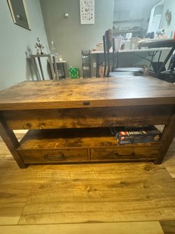 Rustic Lift Coffee Table with Storage