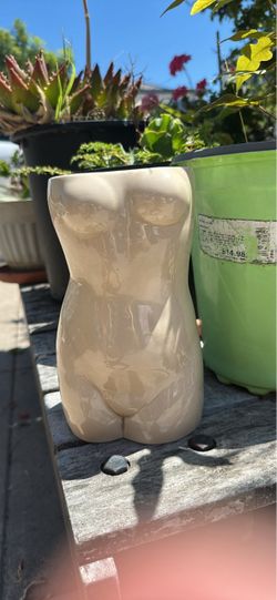 Ceramic Female Torso Body Vase