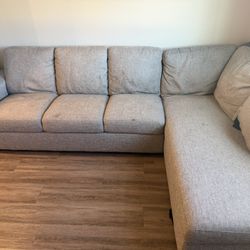 Grey Sectional L Shaped Couch 