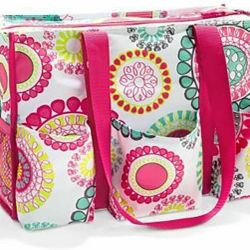 Thirty-One Zip-Top Organizing Utility Tote in Citrus Medallion