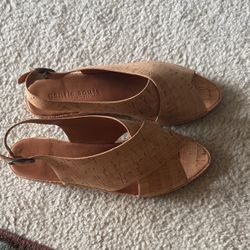 Gentle Souls Cork Women's Wedge Sandals