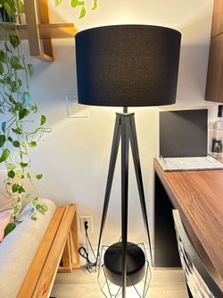 CB2 Black Tripod Floor Lamp