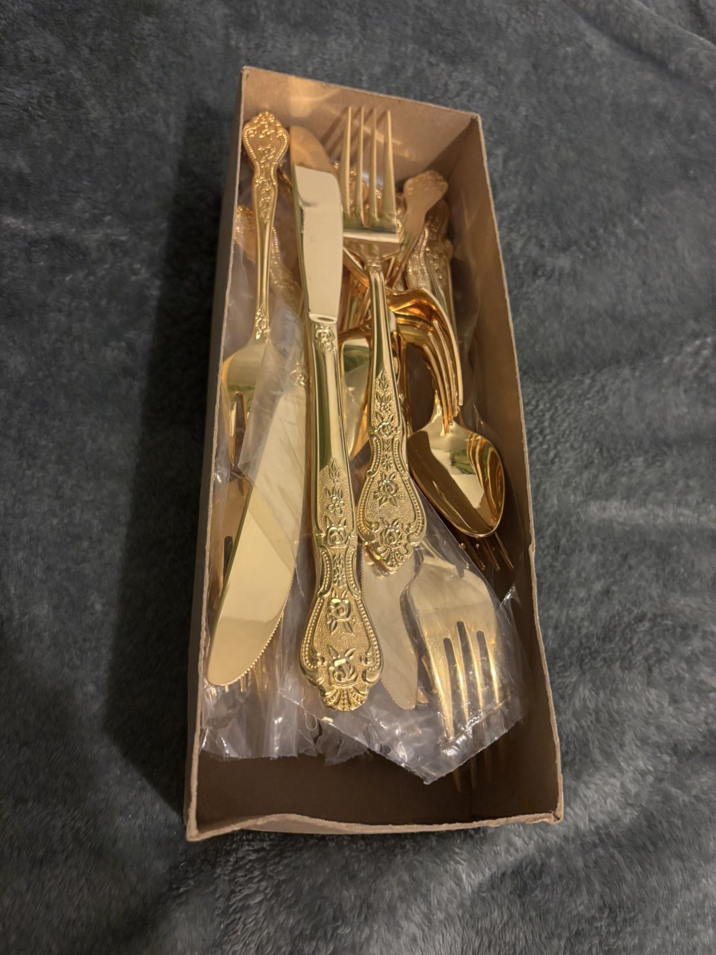 Stanley Roberts / Rogers “ROYALTY” 24-Karat Gold Plated Flatware Set,