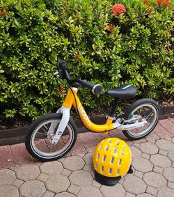 Like New Condition Woom 12in Balance Bike with Helmet