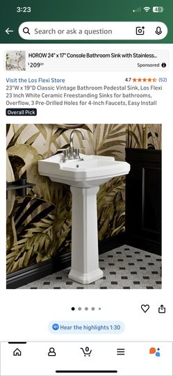Bought Extra Pedestal Sinks. Amazon Won’t Return. Brand New