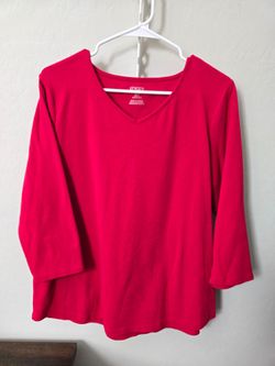 Chico's Red V-Neck Top