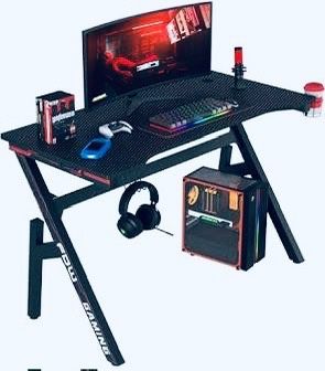 GAMING DESK WLED LIGHTS & GAMING CHAIR W BLUETOOTH&SPEAKERS ((32”x11”x23”)REG PRICE $999