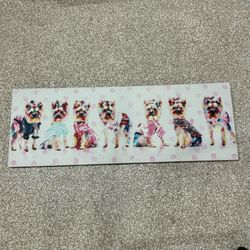 Yorkie Dog Rainbow Canvas Print Painting 16x44 Inches