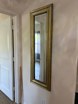 Gold Framed Wall Mirror 54”L 18”W