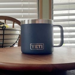 ***NO LID ***  YETI Rambler 14 oz Mug - Stainless Steel  - Blue - Double Walled