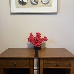 SOLID Wood Walnut Nightstands – Set of 2