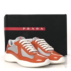 Prada American Cup Patent Leather Papaya Orange UK12/ US13