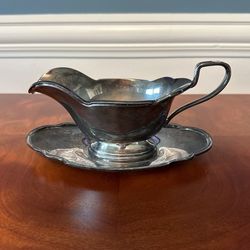 Vintage Scalloped Silver Gravyboat
