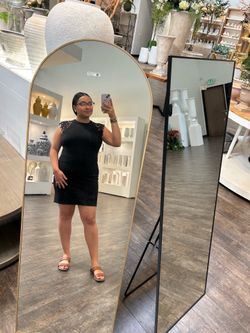 Full Body Mirror New Arched Squared Gold Black Metal Espejo