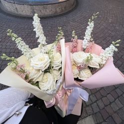 Pink & White Rose Bouquet | Pickup/Delivery Today Only