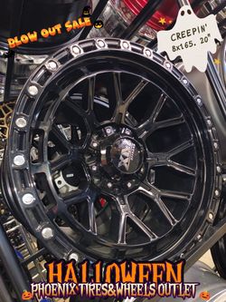 🎃 HALLOWEEN BLOWOUT SALE! 👻 Aggressive, rugged, and clean! Check out these 20" XM Off-Road wheels in gloss black with simulated beadlock detail.