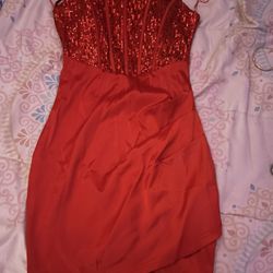 red glitter dress