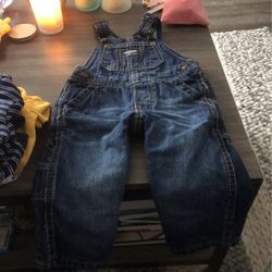 Osh Kosh Baby overalls and zip up hoodie jacket