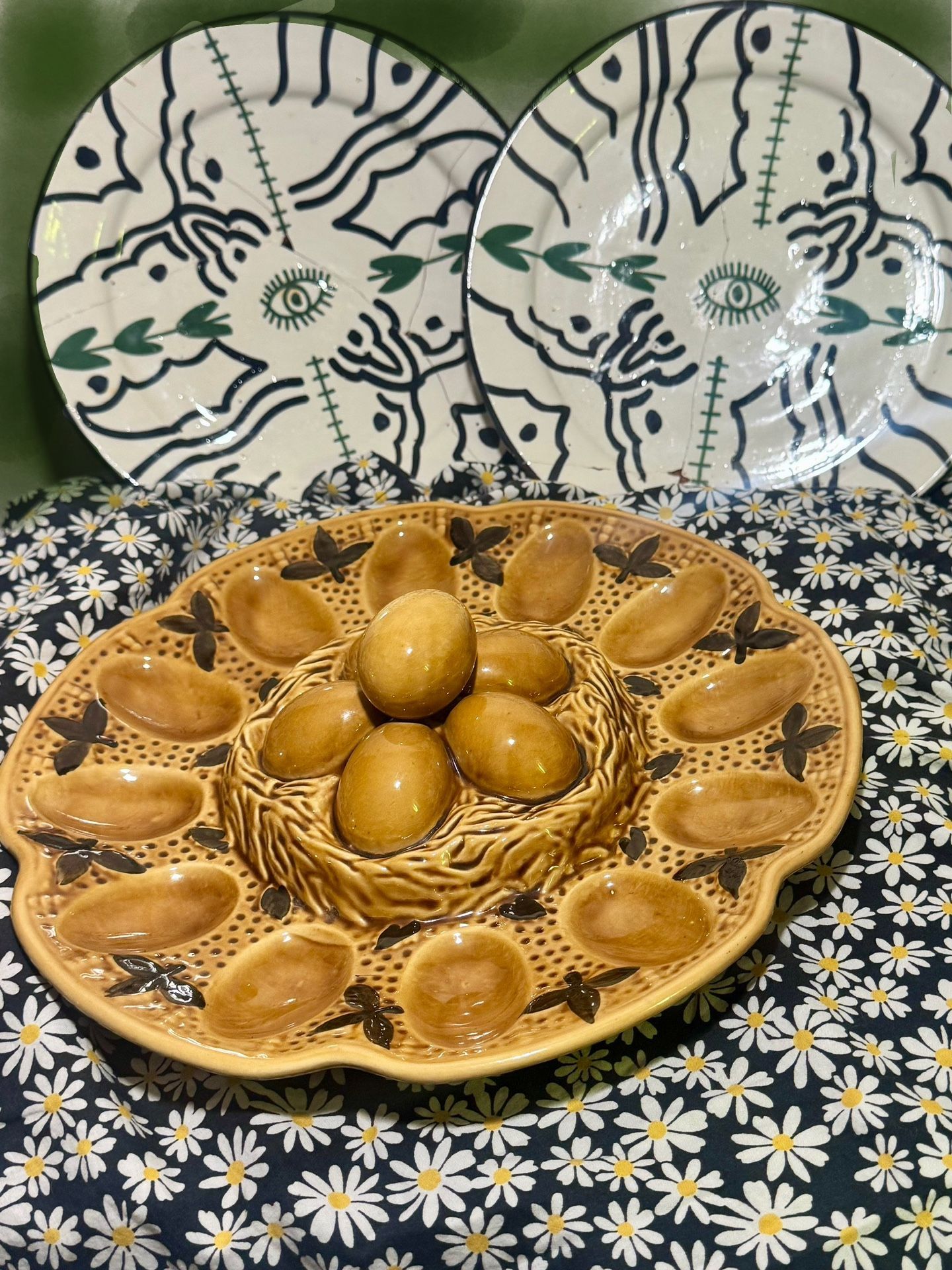 Vintage deviled egg plate/ ceramic