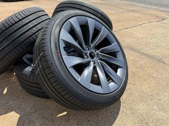 FREE DELIVERY 4X 20” 2026 Tesla Model Y Helix 2.0 Gray wheels Hankook EVO 255/40/20 TPMS 100%