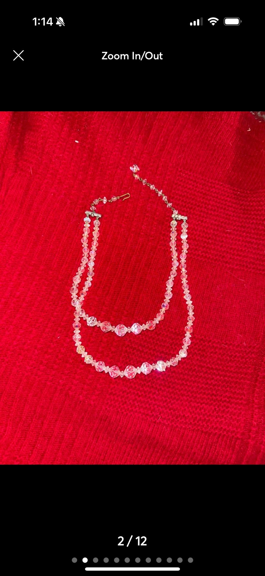 Vintage aurora borealis crystal necklace