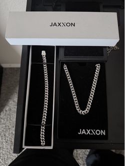 JAXXON 8mm Cuban Link Set 24" Chain & 8" Bracelet | Like New | Original Boxes