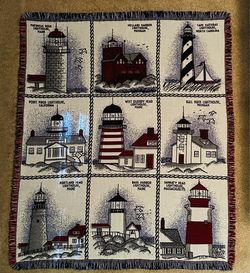 Lighthouses Across America Tapestry Throw