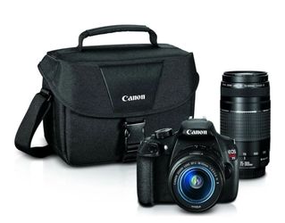 Canon E05 T5 Rebel with 3 lens,  2 sd cards carrying case
