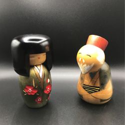 Antique Japanese Kokeshi Wooden Dolls