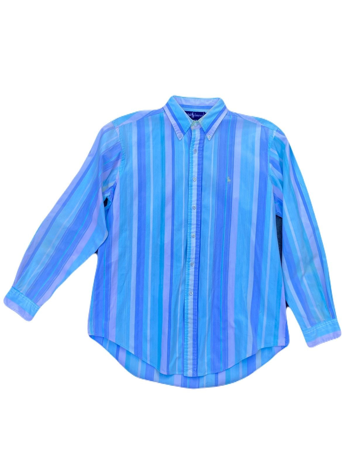 Vintage Polo Ralph Lauren Pastel Rainbow Striped Oxford Cotton Shirt