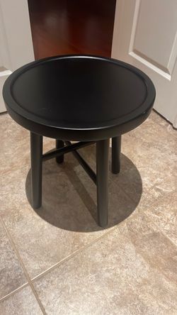 Black wood accent stool