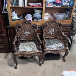 French Mother of Pearl Chairs TWO