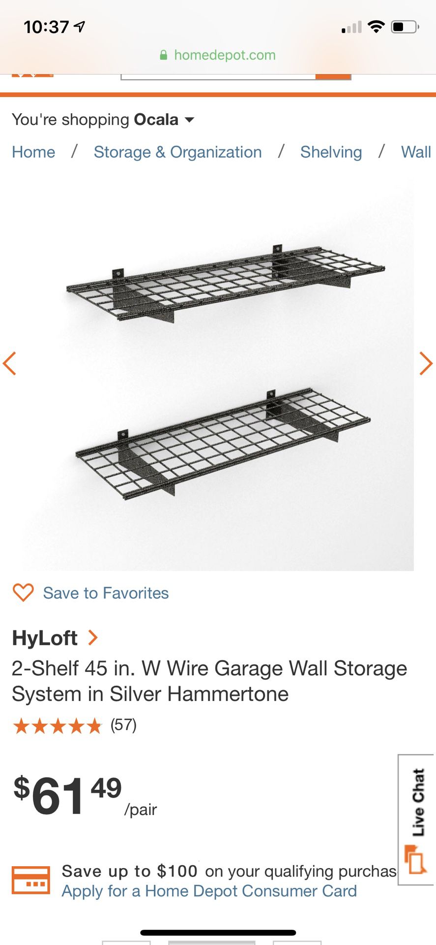 Hyloft Garage Storage Shelves x6